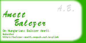 anett balczer business card